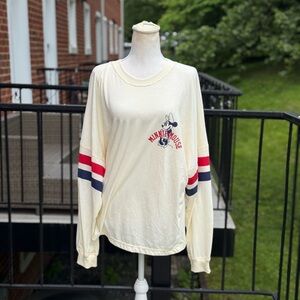 Disney Cream Long Sleeve Mickey Mouse Shirt Size Large